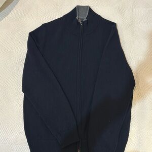 Brooks Brothers men's full zip navy sweater